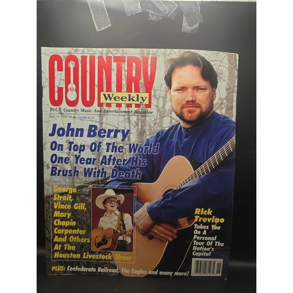 Country Music Weekly Magazine, April 11, 1995, John Berry, George Strait, Eagles
